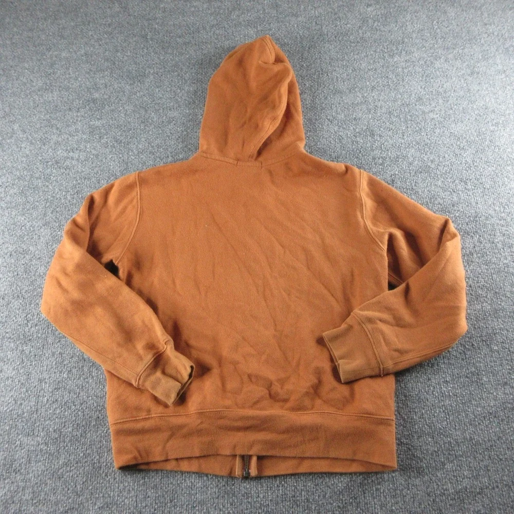 Polo Ralph Lauren Hoodie Boys 10-12 Orange Full Zip Fleece Sweatshirt Pony Logo